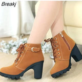 boots for women winter shoes high heels boots plus velvet botas femininas 2019 leather boots ladies shoes woman