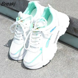 Mesh Vulcanize Shoes Women Breathable Sneakers Hollow Student Flat White Tennis Female Round Head Spring Fashion