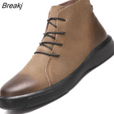Boots Men Genuine Leather Ankle Boots Top Quality Warm Snow Boots Men Fashion Boots Chaussure Homme 38-48