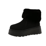 Breakj Base Large-Size Fur Snow Boots Women 2025 Winter New Plus Thick Loose Cake Warm Cotton