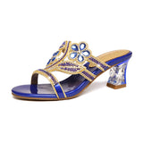 New High-Heeled Diamond Sandals In Summer Wear Slippers With A Thick Heel And A Fish Mouth With A Medium