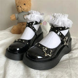 shoes platform emo shoes on heels women loli thick heel cross bandage women shoes kawaii cosplay Mary Janes gothic