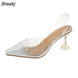 New Transparent Heel Women's Slippers Fashion Sexy Crystal Clear PVC Sandals Ladies Summer Gladiator Banquet Women
