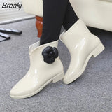 Boots Camellia Rain Boots Non-slip Water Shoes Fashion Rubber Shoes Short Tube Water Boots Cute Women's Boots Women