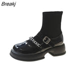 Boots for Women 2023 Autumn Big Size Women Boots Sock Shoes Platform Casual Shoes Ladies Metal Chain Stretch