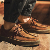 Men's Shoes Lace up Leather Casual Shoes Spring Autumn Male Sneakers Designer Man Shoes Genuine Leather Barefoot
