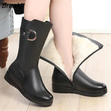 High Quality Knee High Women Genuine Winter Boots Comfortable Warm Women's Long Boots Shoes Snow