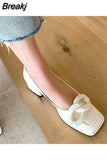 for Women 2023 with Medium Heels Ladies Summer Footwear Square Toe Yellow Discount Spring A Y2k Fashion Chic Point