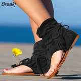 Women Fringe Flower Wedges Shoes 2020 Solid Flock Beach Casual Sandals Women Summer Flip Flop