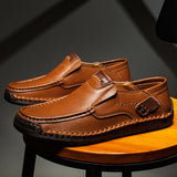 Men's Handmade Leather Shoes Comfortable Spring One Stirrup Moccasin Fashion Casual Sneakers Zapatillas De