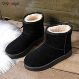 Womens Boots Winter Womens Ankle Boots Winter Shoes Women's Snow Boots Botas Mujer Warm Heightened Faux Suede Shoes