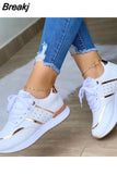 Women Sneakers Platform Shoes Leather Patchwork Casual Sport Shoes Ladies Outdoor Running Vulcanized Shoes Zapatillas