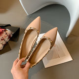 Breakj Tip Flat-Bottomed Fashion Single Shoes Women 2025 New Patent Leather Pedaled Flat Heel Boat
