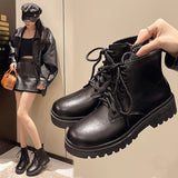 Breakj Black Handsome Martin Boots In Autumn