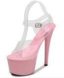 Platform Sandals Women High Heels 17CM Walking Show Outside Large Size Transparent Women ShoesSummer Wedding Pumps Thin