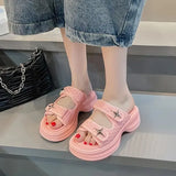 Shoes Woman 2024 Slippers Flat Platform Pantofle Luxury Slides New Rubber Designer Fashion PU Female Shoes Womens Slippers