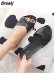 36-41 Women's Sandals Slippers Summer Zapatos Mujer Flat Shoes Mules 6 Female Peep Toe Soft Bottom Non-Slip