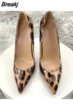 Women Pumps Leopard White Shoes Woman High Heels Stiletto Evening Shoes Patent Leather Sexy Designer Heels QP033