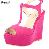 Women's Open Toe Sandals High Wedge Sexy Club Heel Shoes Wedding shoes women sandals