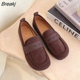 New Ladies Flat Shoes Casual Shoes Non-Slip Driving Shoes Leather Comfortable Flat Shoes Black