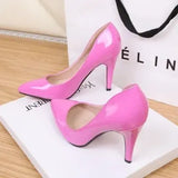 Patent Leather High Heels 10 Cm Thin Heels White Dress Party Pumps 2023 Autumn New Fashion Single Shoe Elegant Womens