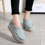 Women Flats Shoes Platform Sneakers Slip On Flats Leather Suede Ladies Loafers Moccasins Casual Shoes Women