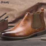 Men's Leather Boots Retro Chelsea Boots British Style Mens Ankle Booties Luxury Brand Handmade Dress Shoes for Men Plus Size