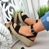 New Wedges Shoes for Women High Heels Sandals Summer Shoes Flip Flop Chaussures Femme Platform Sandals Plus Size