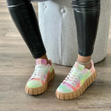 Brand New Casual Shoes Big Size Shoelaces Fashion Black Purple Leisure Woman Canvas Shoes Flats Zapatos Mujer