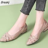Summer Shoes Women Flats Weave Slip on Flat Shoes Cut outs Boat Shoes Ladies Pointed Toe Low Heels Loafers Zapatillas