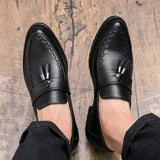 Men Tassel Loafers Leather Formal Shoes slip on Elegant Dress Shoe Simple Slip On Man Casual wedding party Shoes men