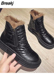 Woman Boots Flat Heel Luxury Designer Shoes Winter Footwear Plush Fashion 2023 Fur Rubber Ladies Casual Rome Fabric