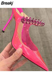 Heels Sandals Woman Summer 2023 PVC Mules Shoes Women Pumps Star Style Crystal Clear High Heels Party Slides