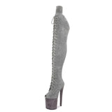 Peep Toe Boots Pole Dance Boots Stripper High Heels Women Sexy Show Shoes Party Club 20 CM Heels Platform ZIP Lace-Up