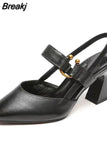 Toe Simple Buckle Sandals Women 2023 Summer New Baotou Back Empty Sandals High Heel Sandals Women's Shoes High