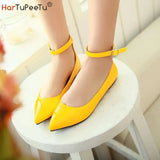 Flats Women 2023 Drsss Shoes Size 50 Candy Colour Pointed Toe Summer Autumn Mary Jane Shoes PU Leather Zapato