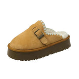Boots With Fur Women's Rubber Shoes Rain Flat Heel Australia Plush Lolita Snow Leather Med Ladies Basic Ethnic Slipper