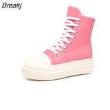 High-Top Canvas Shoes Platform Canvas Shoes Plus Velvet Women Shoes Flat Shoes Side