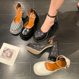 High-Heeled Shoes Women's 2024 New Style Ultra-High Heels Waterproof Table Thick Heels With Mary Jane Single