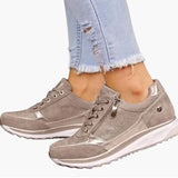Women Casual Shoes 2023 New Fashion Wedge Flat Shoes Zipper Lace Up Comfortable Ladies Sneakers Female Vulcanized