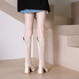 Women Boots High Heels Female Shoes Boots-Women Round Toe Stiletto Mid Calf Rock Ladies Rubber Summer 2023