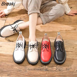 Women's Genuine Leather 2023 New Spring Autumn British Style Student Oxford Shoes Wild Thick Platform Ladies Large Size