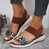 Print Wedge Sandals for Women Summer 2023 Fashion Non Slip Beach Shoes Woman Lightweight Causal Sports Sandalias
