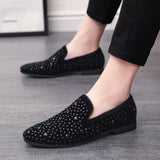 Men Loafers Leather Shoes For Man slip on Dress Shoes Elegant Shoe Fashion Men's Flats club party shoes men Zapatos