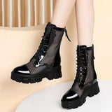 Breakj Spring And Summer New Mesh Martin Boots Women's Korean Version Of Thick And Stylish Short-Singed Cool