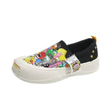 Women Platform Vulcanized Shoes 2023 New Woman Thick Sole Canvas Loafers Fashion Graffiti Sneakers Outdoor Flats Sports