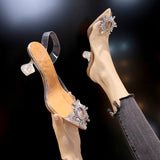 Women Pumps 2023 Transparent High Heels Sexy Pointed Toe Slip-on Wedding Party Brand Fashion Shoes for Lady Thin