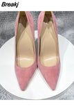color pointed toe 12cm high thin heels concise classic work party dating cozy plus size 33-45 women pump RM029