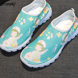 New Fashion Comfort Soft Casual Shoes Mesh Women's Sneakers Sweet Cartoon Slip on Nurse Female Ladies Sports