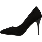 Breakj Large-Size High-Heeled Women 2025 Spring And Autumn New Black Fine Heel Pointed Light Mouth Velvet Professional Work